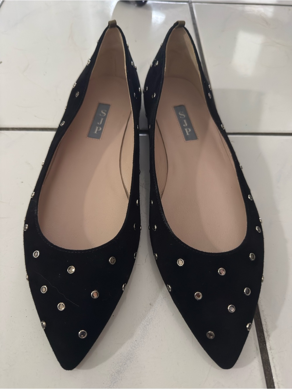 NWOT SJP Sarah Jessica Parker Size 40/ US Size 9 black suede flats